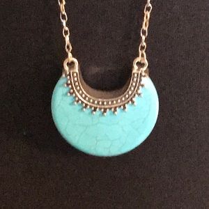 Turquoise n silver necklace & earring set new